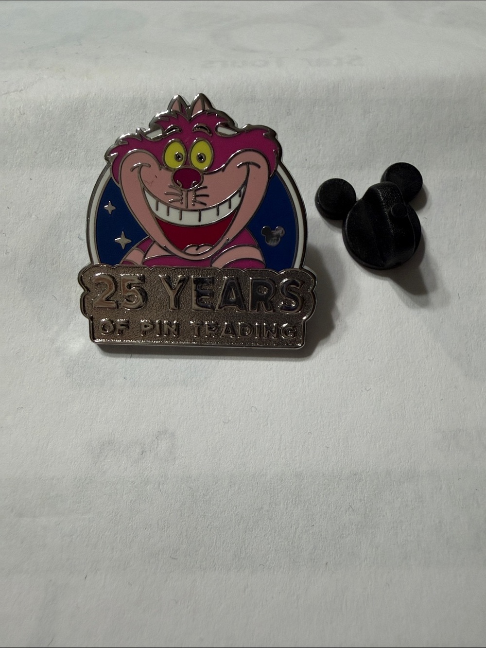 Disney Cheshire Cat 25 Years of Pin Trading Enamel Lapel Pin - Pink